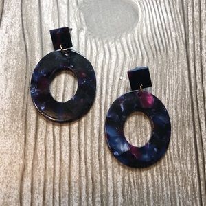 Acrylic Oval Multicolored Earrings